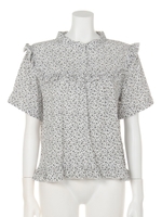 【mystic】花柄半袖ブラウス/OFF