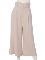 ベルト付ワイドパンツ(オフホワイト・ピンクベージュ)/オフホワイト