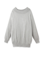 リブネックラグランニットプルオーバー/ライトグレー(911)
