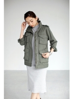 【AZUL by moussy】ストレッチツイルM65ブルゾン/BLK