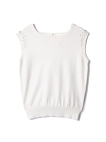 スムージーコットン半袖バックリボン/ホワイト(030)