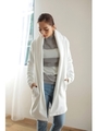【AZULbymoussy】裏毛裏起毛ショール長袖トッパー/O/WHT