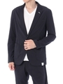 【AZUL by moussy】ストレッチサッカーテーラードジャケット/D/NVY