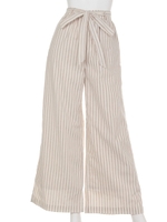 ストライプワイドパンツ/ベージュ