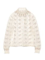 チュール小花刺繍トップス/WHT