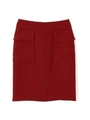 ティアラＷクロスビッグポケットスカート/レッド(100)