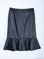 フェイクレザーマーメイドスカート/ブラック