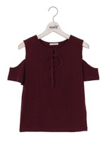 テレコレースアップ肩あきTOPS/ホワイト