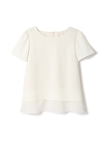 ボックスレイヤード半袖ブラウス/ホワイト(031)