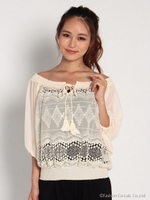 レース刺繍スモック/ベージュ