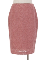 格子ボンディングレースタイトスカート/ホワイト