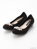 【wee willie】ビジュー付コンフォートシューズ/ブラックコンビ