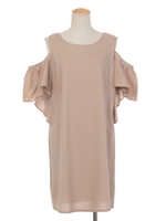 カタアキレースアップワンピース/ベージュ