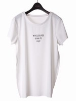 切りっぱなしロゴチュニックカットソー/ホワイト