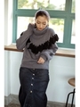 【AZUL by moussy】ロービングフリンジプルオーバー/C.GRY