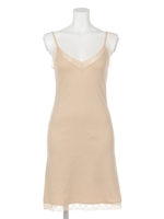 【BED&BREAKFAST】RIB STITCH Lace Camisole Dress/WHITE