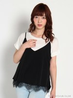 レースキャミアンサンブル/ブラック