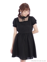 ドットチュール切り替えハイネックOP/ネイビー