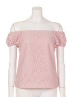 レースオフショルブラウス/オフホワイト