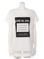 【LATINA】BOXロゴ裾オーガンジーTシャツ/BK