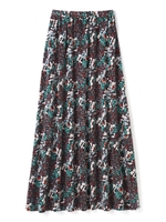 ガーデンフラワープリントロングスカート/パープル(080)