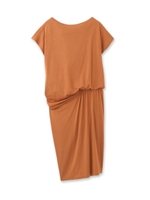 ドレープ入りジャージワンピース/ブラウン(042)