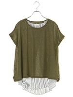 ストライプレイヤーカットプルオーバー/ネイビー