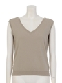 BACK リボン KNIT TOPS/ベージュ