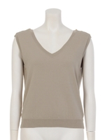 BACK リボン KNIT TOPS/ベージュ