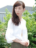 【Marie Hill】ネックレス付バルーン袖ブラウス/ブラウン