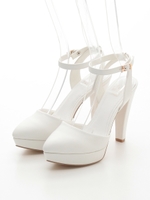 【R&E】ストラップ付ミュールパンプス/ホワイト