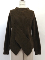 アゼ変形ニット/ブラウン