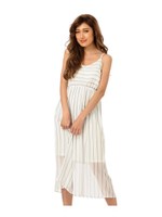 ウエストギャザーシフォンワンピース/BLACK