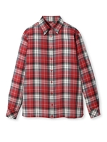 キュプラチェックシャツ/ワインレッド(263)