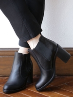 サイドゴアヒールショートブーツ/L[牛革] 【STIL MODA/スティルモーダ】/ブラック