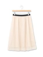 チュールプリーツスカート/ライトベージュ(051)