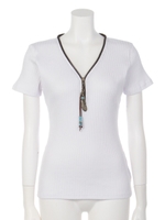 ランダムRIBトップス/ホワイト