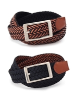 リバーシブルレザーメッシュベルト/ネイビー(993)