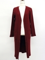 ワイドリブロングカーデ/ボルドー