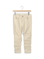 七分丈ストレッチギャザーパンツ/ライトベージュ(051)