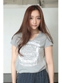【AZUL by moussy】30/-TCコーマ天竺BRKLNサインT/T.GRY