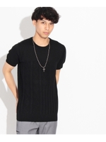 コットンリネンパッチワークニット/ホワイト(001)