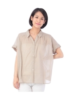 ◆綿ボイルスキッパー2WAYブラウス/ライトベージュ(651)