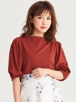 Jボトルネック袖タックプルオーバー/ネイビー柄