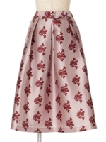 【an another angelus】ローズ柄サテンボリュームスカート/OFFWHITE