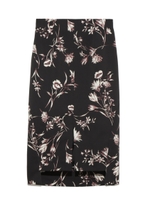 フラワーアシメタイトスカート/BLK