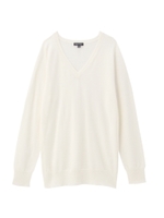 【VERY10月号掲載】[L]サイド切り替えVネックニット/ホワイト系(002)