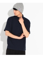 USAコットン モックネックTシャツ/ネイビー(093)