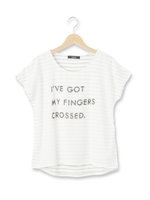 ◆ボーダーシフォンロゴプルオーバー/ライトグレー(311)