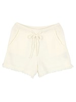 裾フリンジショートパンツ/ホワイト